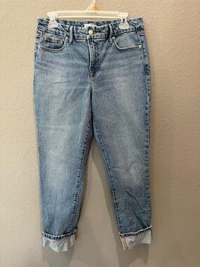 Good American Mid Rise Good Classic Slim Jeans Blue Sz 6 28 EUC